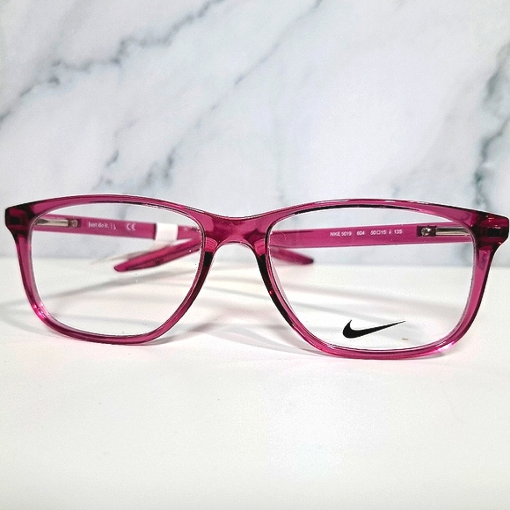 NEW Rx'able eyeglass frame petite modern pink glasses NIKE youth 50-15-135 - Picture 2 of 4
